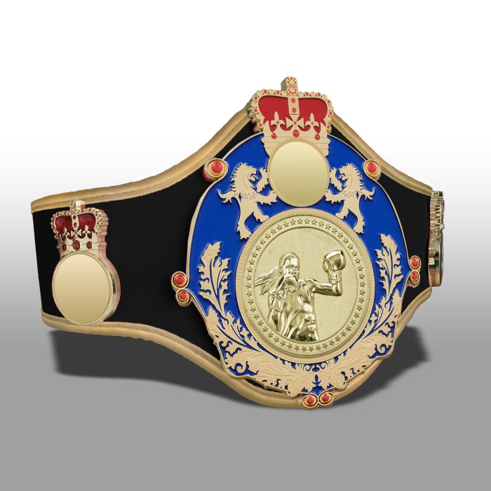 QUEENSBURY PRO LEATHER FEMALE BOXING CHAMPIONSHIP BELT -QUEEN/BLUE/G/FEMBOXG-10+ COLOURS